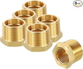 6 Pack Male to FeMale Adapter, 3/4" NTP Male x 1/2" NTP Female Brass Hex by Rebower