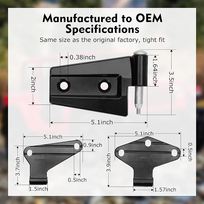 4 Door Hinge Assembly Kit for 2007-2018 Jeep Wrangler JK & JKU Unlimited | - Image 4
