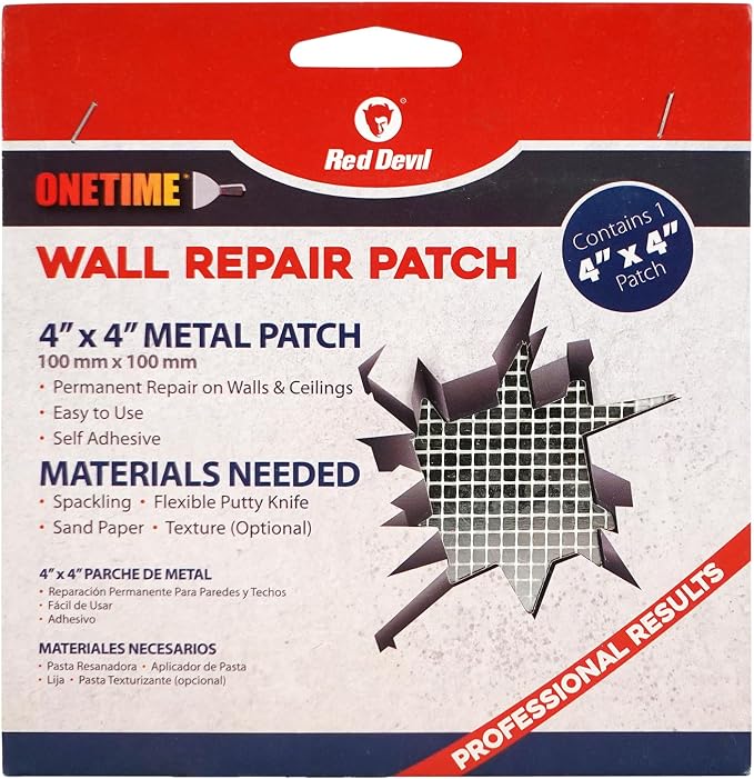 Red Devil 1214 4" x 4" ONETIME Wall Repair Patch, 1 Pack by RedDevil
