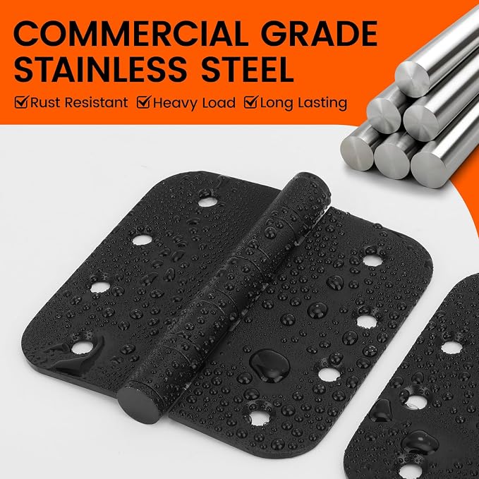 304 Stainless Steel Black Ball Bearing Door Hinges - Image 3