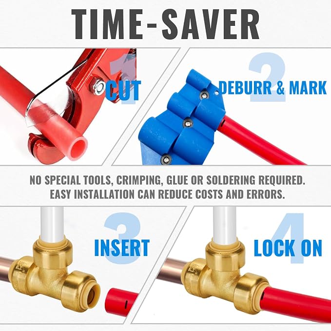 1/2 Inch Tee, Push Pex Tee Fittings 1/2 Inch, - Image 5