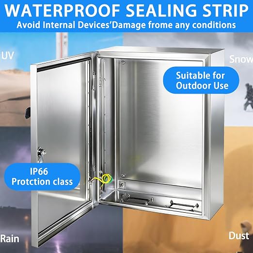 Electrical Enclosure 20x16x8, 304 Stainless Steel Enclosure IP66 Waterproof and - Image 7