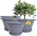 Quarut 12 Inch Pots for Plants, 4 Pack Large Flower Pots by Quarut