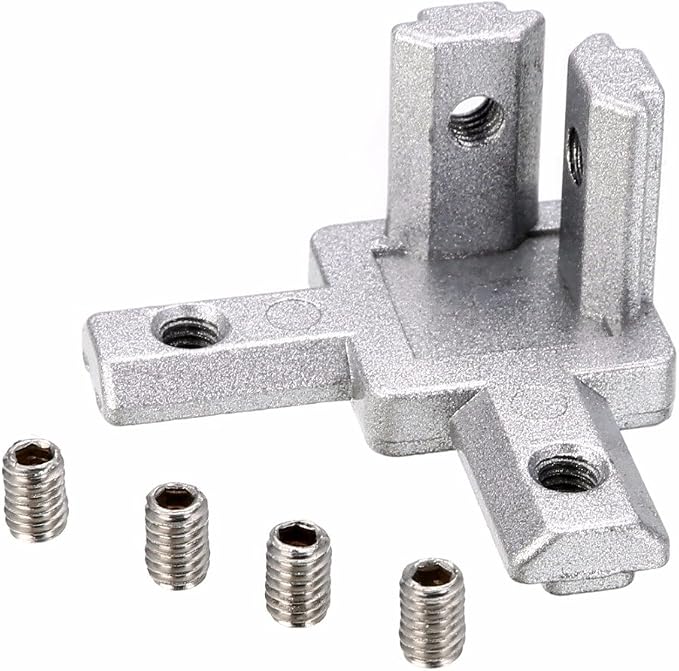 4-Pack 2020 Series 3-Way End Corner Bracket Connector, by PZRT