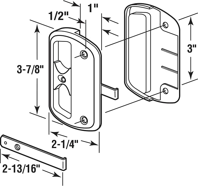 Prime-Line A 186 Black Plastic Sliding Screen Door Latch and Pull - Image 3