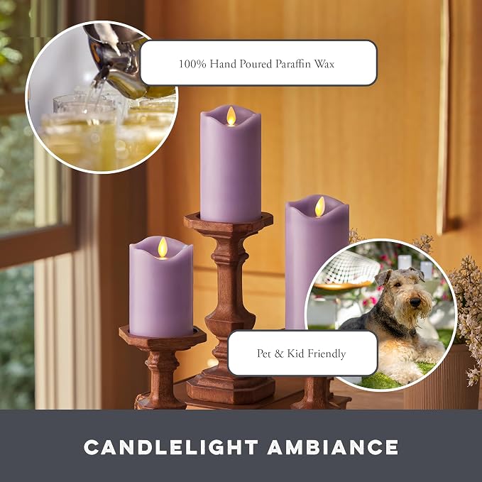 Co. Flameless LED Battery Operated Flickering Pillar Candles - Image 5