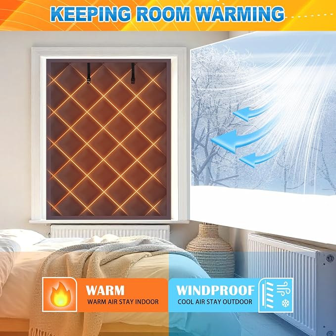 Fanfanwin 1 Pcs 39 x 26 Inches Window Insulation Curtain Kit Winter Thermal - Image 5