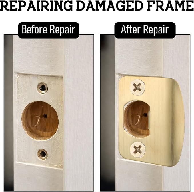 Gold Door Strike Plate, 5.7x4.5cm/2.25x1.77in Universal Strike Plates - Image 5
