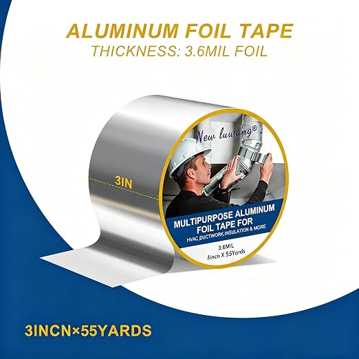 Aluminum Foil Tape, 3 Inch x 55 Yards Heavy Duty Metal Foil Tape, 3.6 Mil High - Image 3