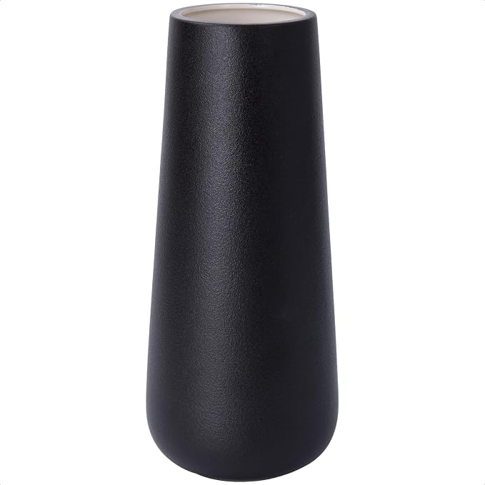 D'vine Dev 11 Inch Ceramic Flower Vase Textured Finishing, Minimalist Design by DvineDevPlanterPotsandStand