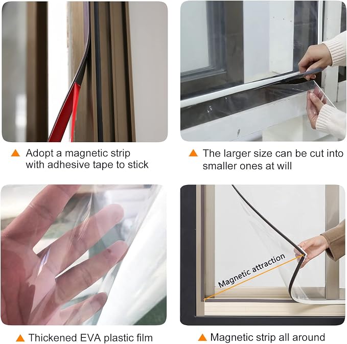 DIY Magnetic Window Insulation kit Transparent Film - Image 3