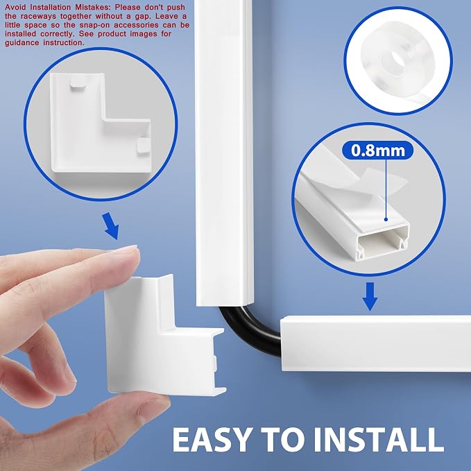 Cord Cover Wall Kit, YCLYC 157in Wire Covers - Image 2
