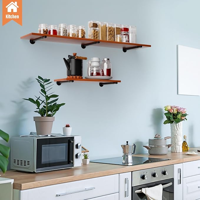 12 Inch Pipe Shelf Brackets, 8 Pack Floating Shelf Bracket Support | Industria - Image 7
