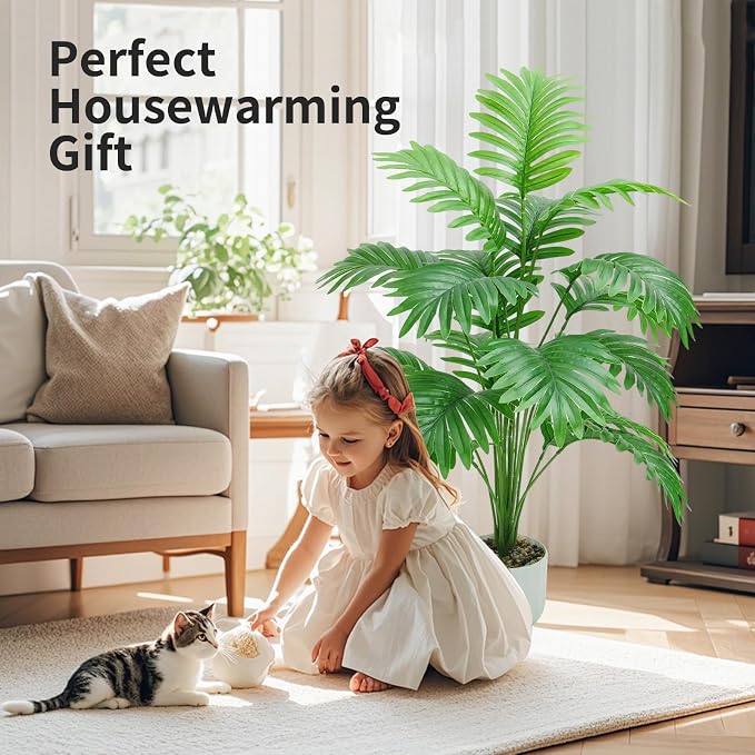 Freyalife 28“ Fake Plant Large Artificial Plam Tree - Image 4