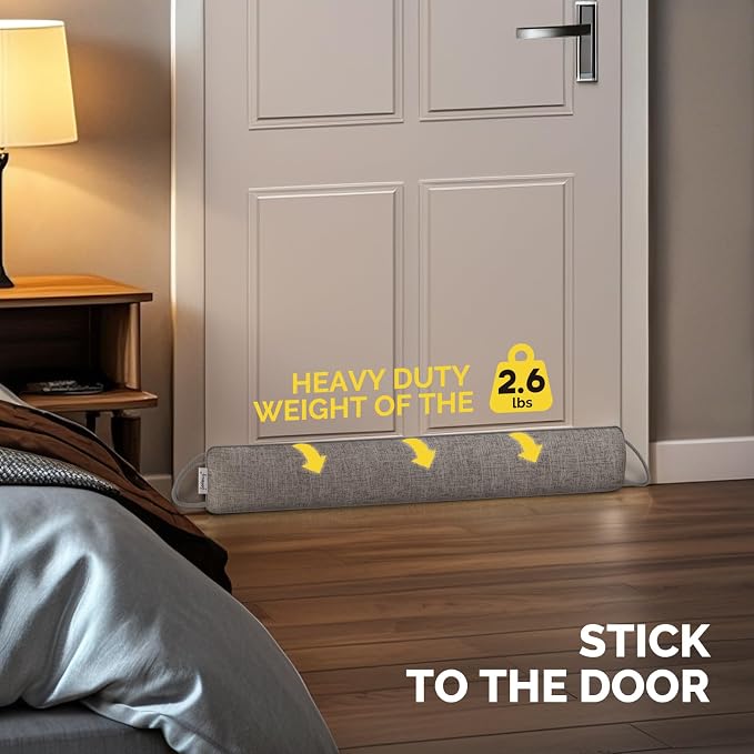 fowong Weighted Door Draft Stopper 40", Long Under Door Noise Stopper, Dust & - Image 3