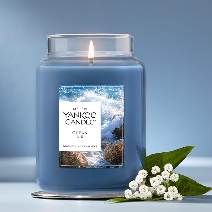Yankee Candle Ocean Air Scented Candle, 22oz Large Jar - Image 4
