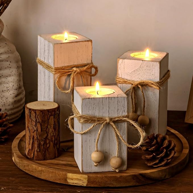 White Farmhouse Candle Holder by MelonBoat