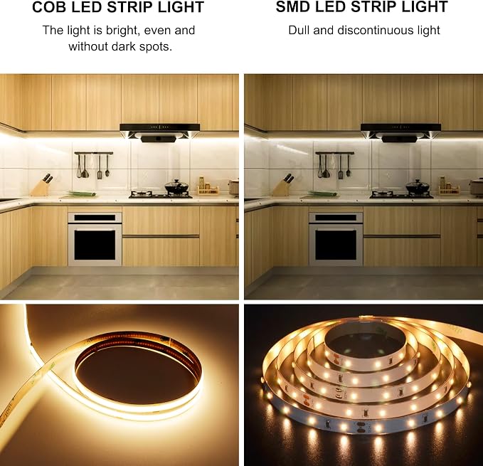 AXMOTUT COB LED Strip Light Warm White, High Bright LED Strips - Image 3