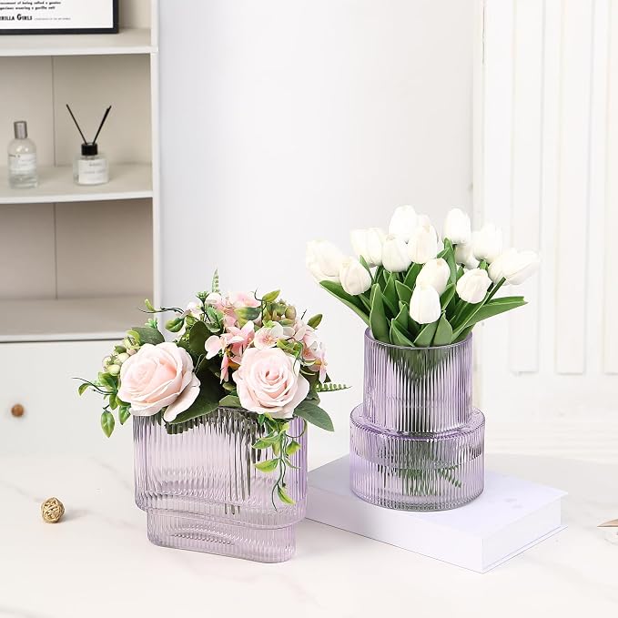 Purple Glass Vases, Modern Glass Vase - Image 3