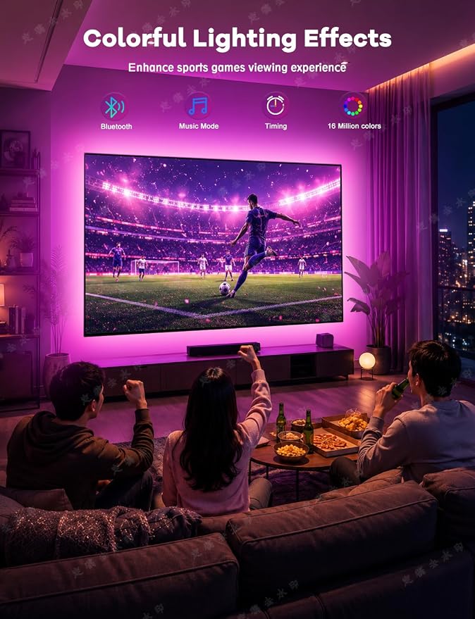 MATICOD LED Lights for TV, 13.1ft TV Lights for 45-60in, Music Sync Color - Image 2