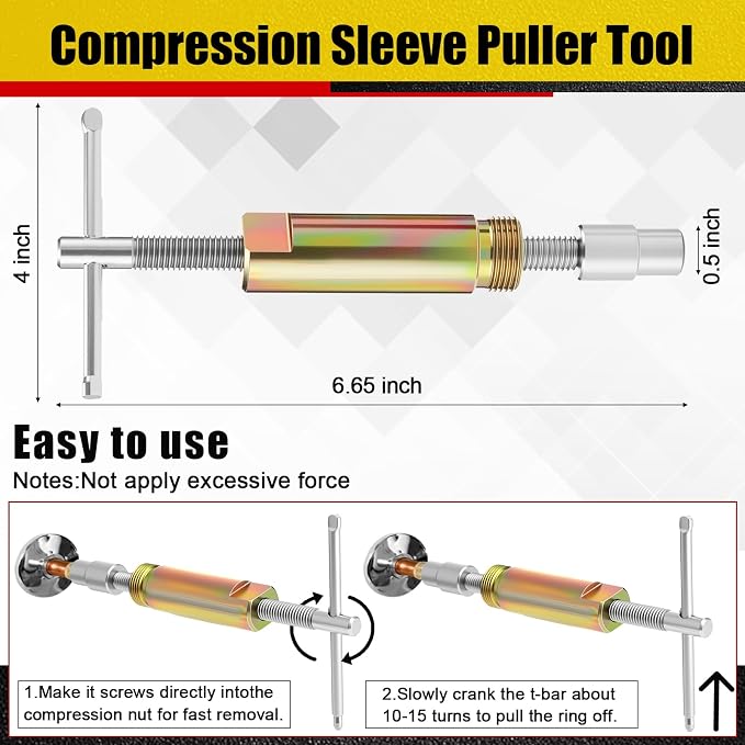 5 Pcs Angle Stop Wrench Kit Plumbing Tool, Compression Sleeve Puller - Image 4