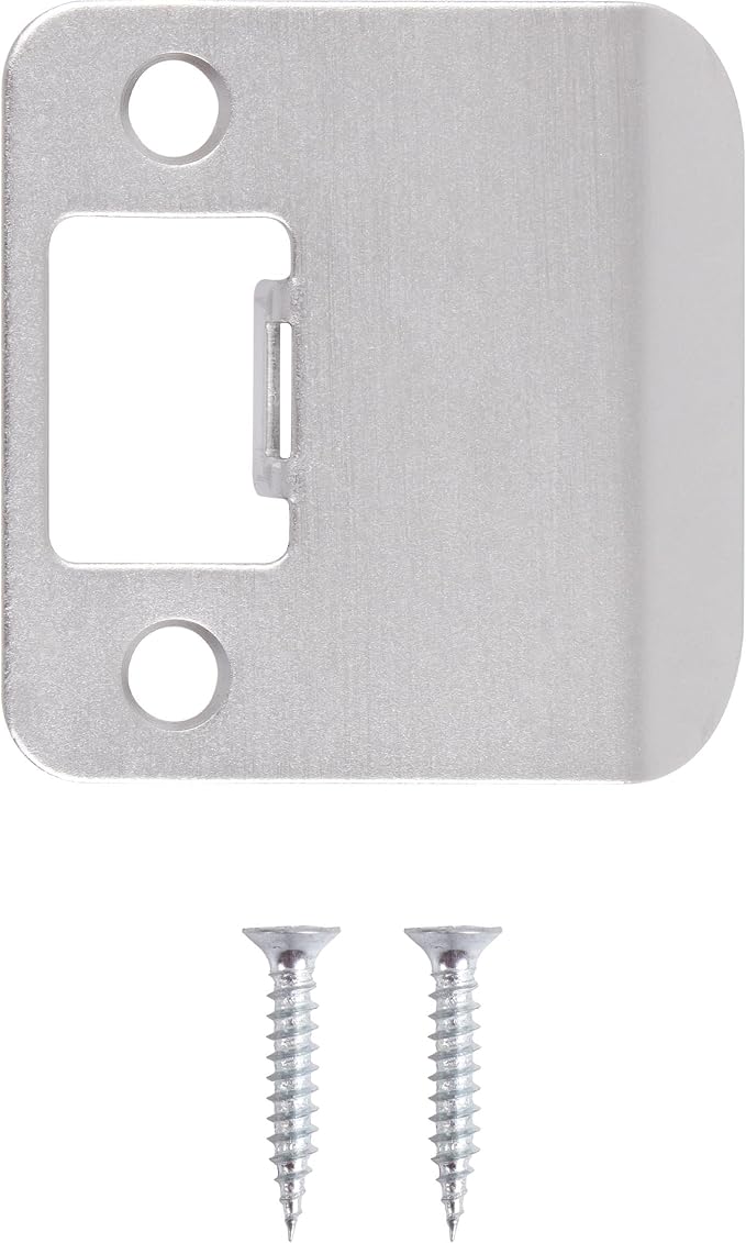 Round Corner Extended Lip Strike, 2-1/4" x 1-3/4", Satin Chrome - Image 2