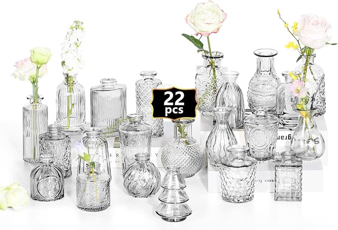 Mini Bud Vases Centerpieces for Tables, Small Flower Vases Suitable for by Unknown