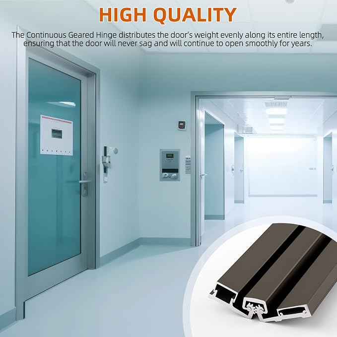 2 Pcs 83" Heavy Duty Continuous Hinge Y, Full Surface Anodized Aluminum - Image 5