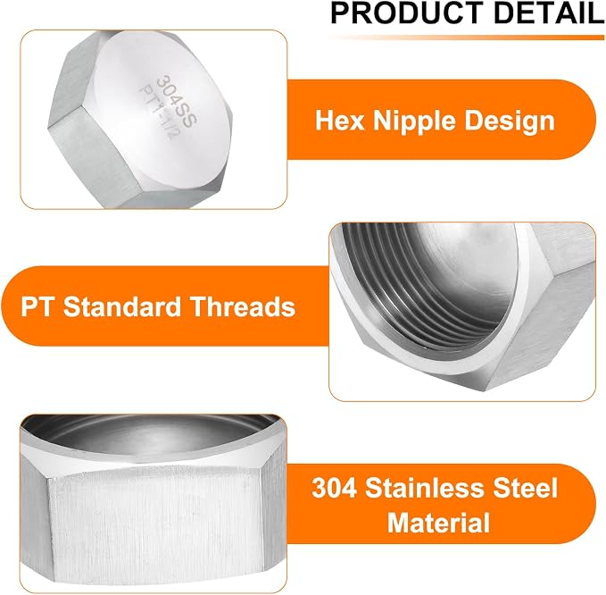 uxcell 1pcs Hex End Cap 304 Stainless Steel Nut - Image 3