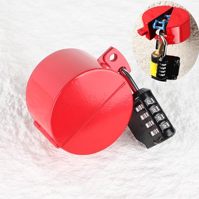 Gate Valve Locking Device Metal red, no Installation Required, Can Prevent - Image 4