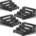 4 Set Black Wooden Tiered Riser Display Stands by Unknown
