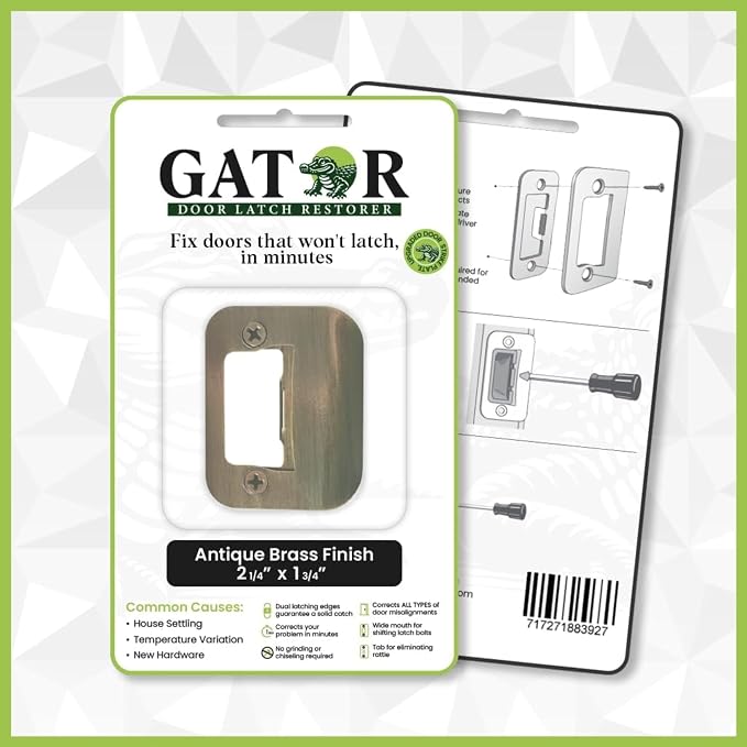 Gator Door Strike Plate 2-1/4" Latch Restorer, Satin Nickel, No Chiseling - Image 7