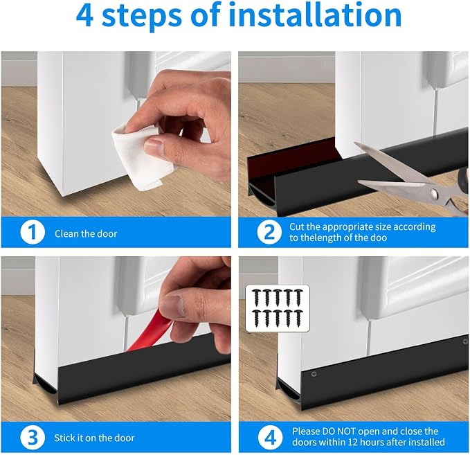 Door Draft Stopper for Bottom of Door, PVC Door Bottom Seal Strip - Image 5