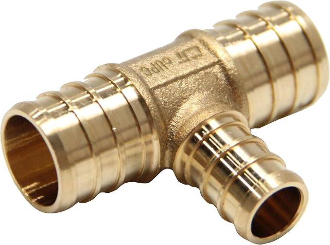 2PC EFIELD Barb Pex 3/4" x 3/4" x 1/2" Reducing Tee Brass Crimp Fittings | - Image 8