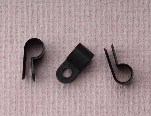 SOWAKA 50 Pcs Cable Clamp 1/8 Black R Type Nylon Screw Mounting Cable Fastener - Image 4