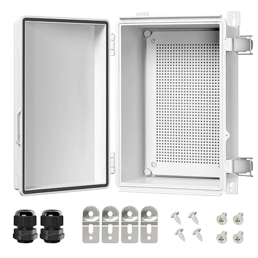 Electrical Box, IP67 Waterproof Hinged Cover Stainless Steel Latch Junction Box by LeMotech