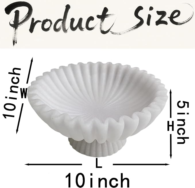 10" Large Decorative Bowl decor, Scalloped Bowls - Image 5