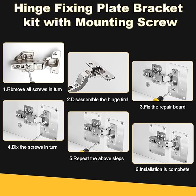 Cabinet Hinges Repair Plate, Hinge Repair Brackets, Hinge Repair Plate Kit | 8 - Image 3