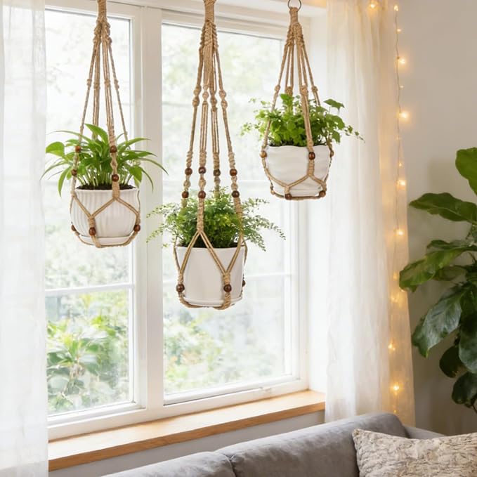 YIBOT Macrame Plant Hangers Hanging Planters - Image 4