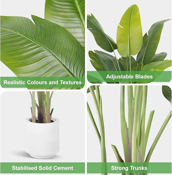 Artificial Bird of Paradise Plant 7.5Ft Tall Fake Tropical Palm Tree Large Fake - Image 6
