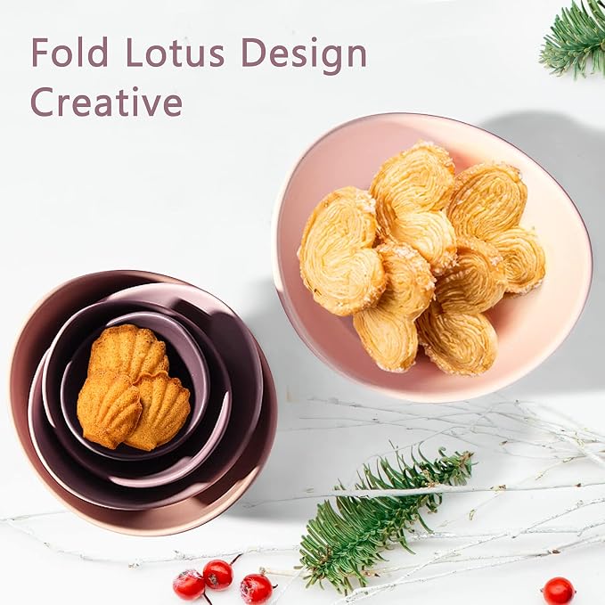 Notakia Salad Decorative Bowls Lotus Shaped Pasta Bowls Dishwasher Safe - Image 9