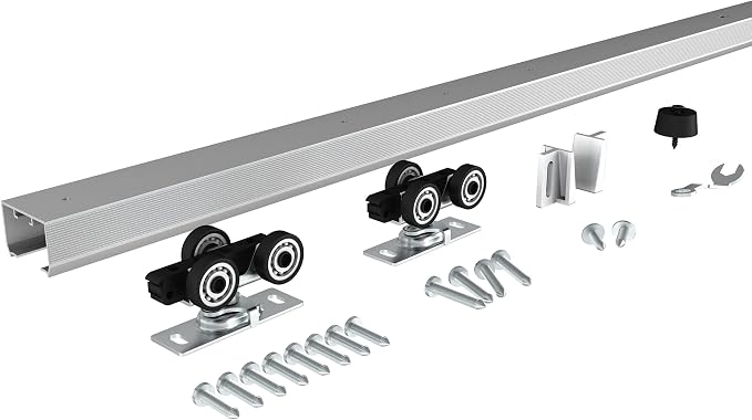 JUBEST 5.3FT Commercial Grade Pocket Door Hardware and Track Set, Sliding Door by JUBEST