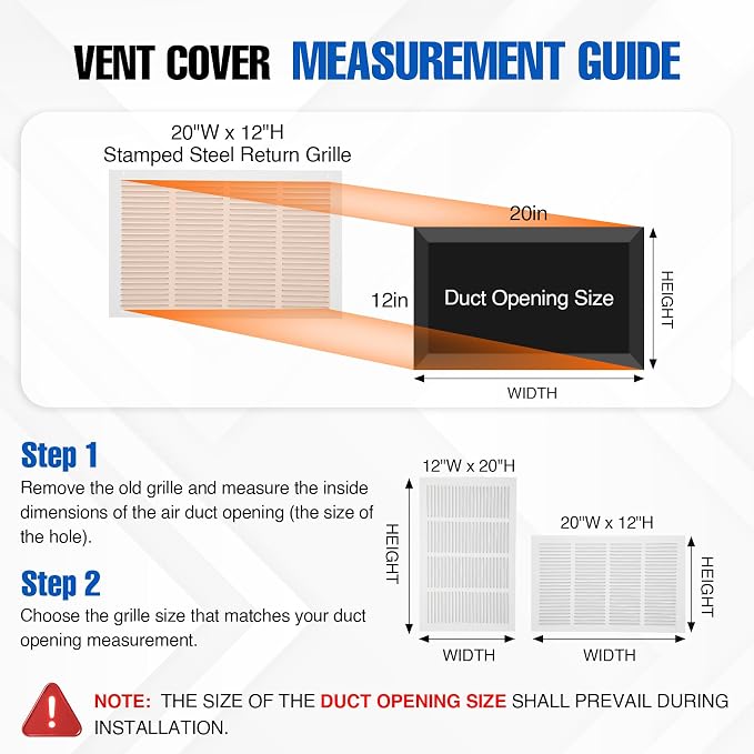 Fancat 20x12 Duct Opening | Steel Return Air Grille | Vent Cover Grill - Image 2