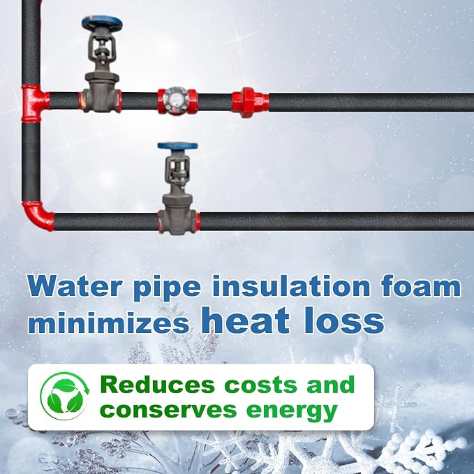 Foam Pipe Insulation Covers, 3/4" Water Pipe Freeze Protection | 12PCS Foam - Image 6