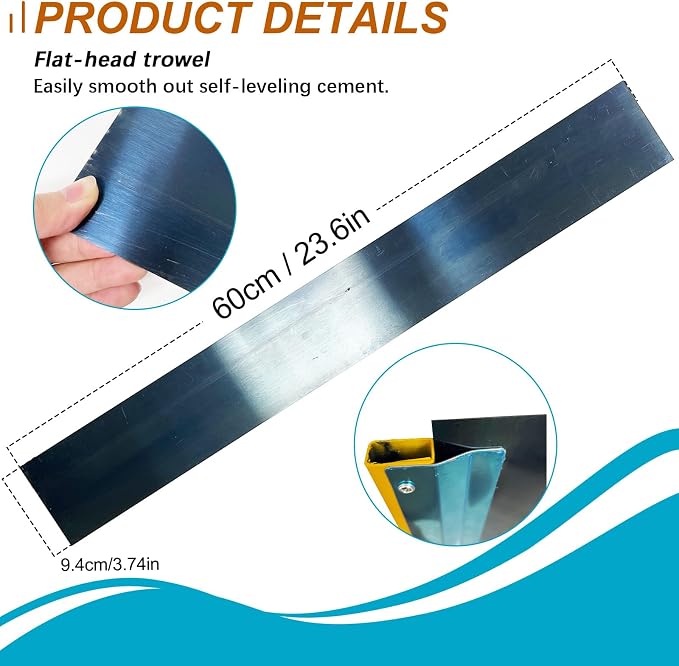 Self Leveling Cement Tool Kit, Flat Self-Leveling Floor Squeegee | Stainless - Image 3