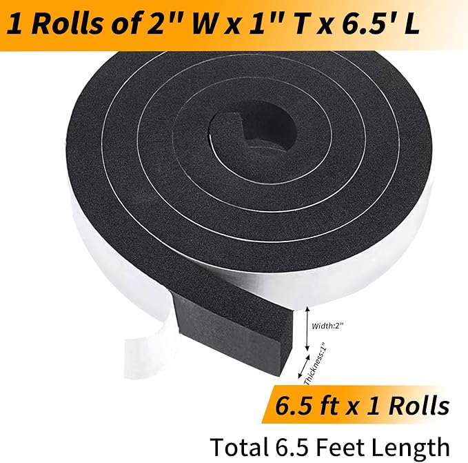 Air Conditioner Window Seal-1 Roll, 2 Inch Wide X 1 Inch Thick | Open Cell - Image 2