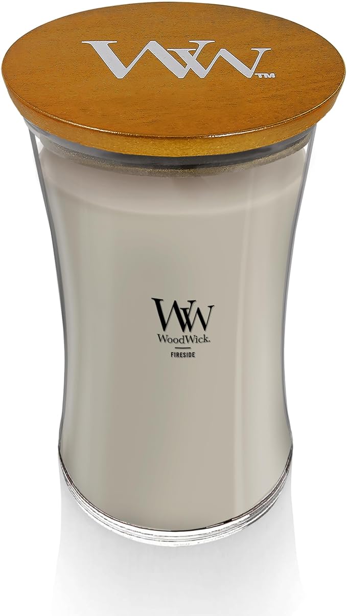 WoodWick Large Hourglass Fireside Candle, Premium Soy Blend Wax, Crackles as it - Image 2