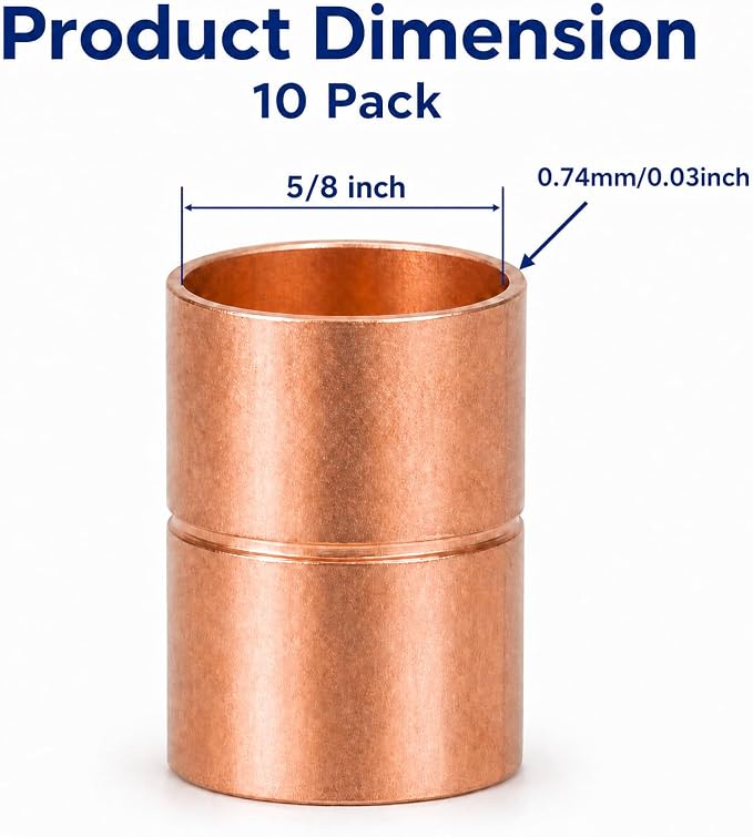 Angry Pony Copper Pipe Fittings, 5/8 Inch HVAC Copper Fittings - Image 2