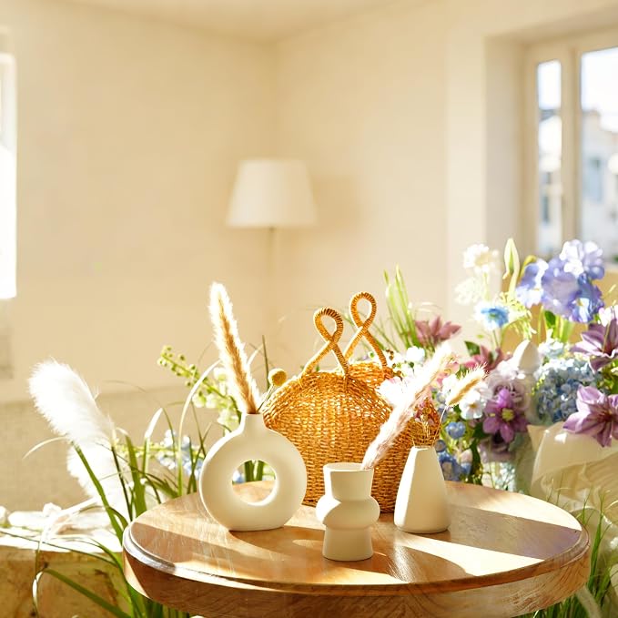 Small White Ceramic Vase Set of 10 Ceramic Bud Vases in Bulk Farmhouse Vase | - Image 5