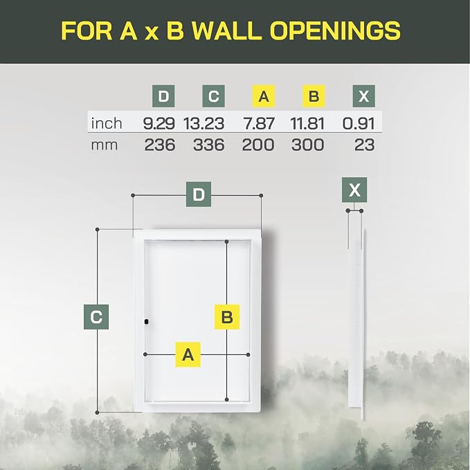Vent Systems 8" x 12" Push-to-Open ABS Access Door – White Plastic Access Panel - Image 2